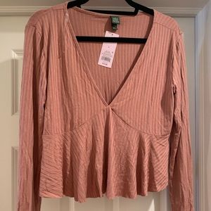 Dark Pink long sleeve blouse